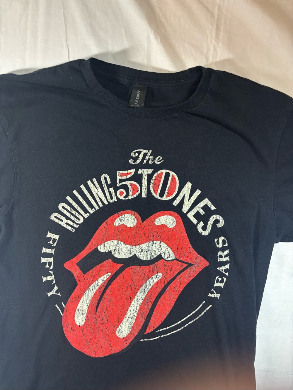 The Rolling Stones Size Medium 50 Years Anniversary Tongue Black Graphic T Shirt